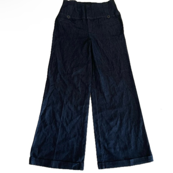 Arden B High Waisted Dark Wash Denim Straight Leg Jeans - Picture 2 of 3